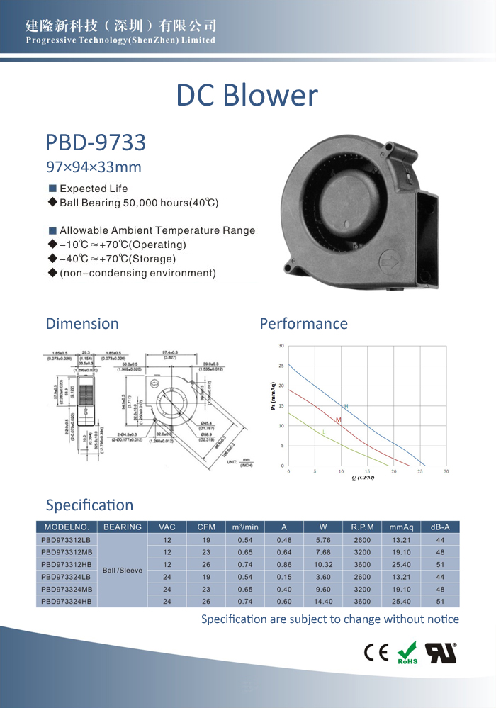 建隆PBD-9733直流鼓風(fēng)機(jī)